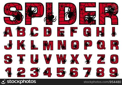 Spider Letters Fonts and Number
