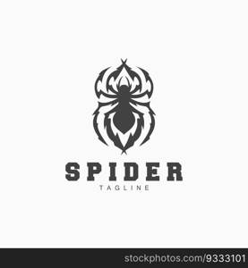 Spider Logo, Insect Animal Vector, Minimalist Design Symbol Illustration Silhouette