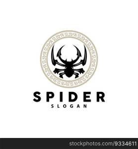 Spider Logo, Insect Animal Vector, Premium Vintage Design, Icon Template Symbol