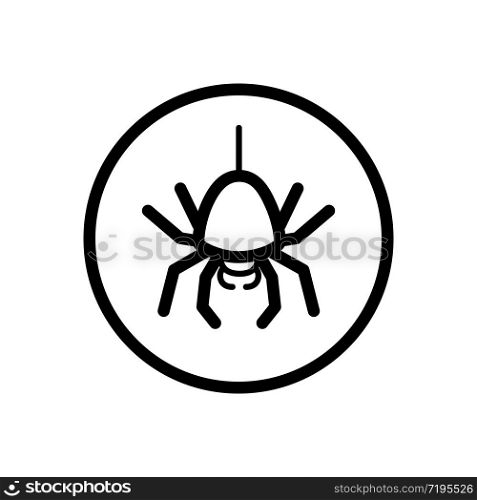 Spider. Outline icon in a circle. Isolated animal vector illustration