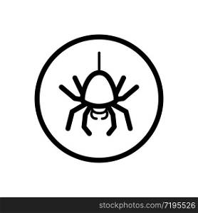 Spider. Outline icon in a circle. Isolated animal vector illustration