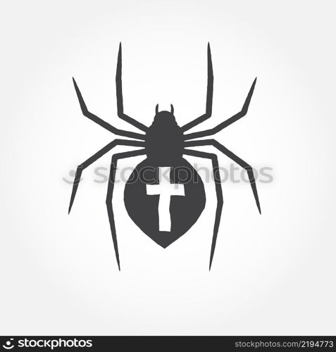 Spider outline icon. Vector illustration isolated on white background. For web design, banner, flyer, mobile and application interface, also useful for infographics. Spider silhouette.- stock vector.. Spider outline icon.