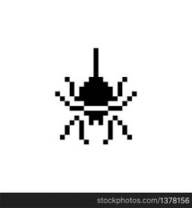 Spider. Pixel icon. Isolated animal vector illustration