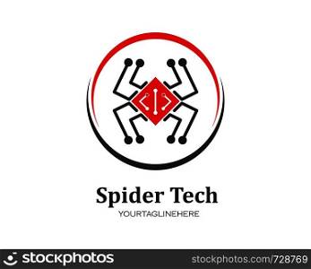 spider technology logo vector icon illustration template