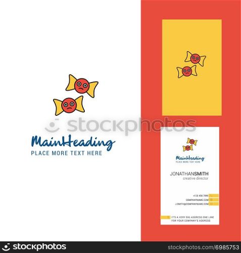 Spider web and spider Creative Logo and business card. vertical Design Vector