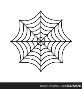 Spider web. Halloween hand drawn cobweb. Vector illustration isolated on white.. Spider web. Halloween hand drawn cobweb.