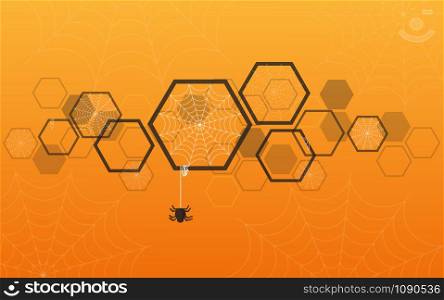 spider web in hexagon background , Halloween background