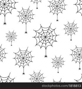 Spider web seamless pattern. Vector illustration, happy halloween concept.
