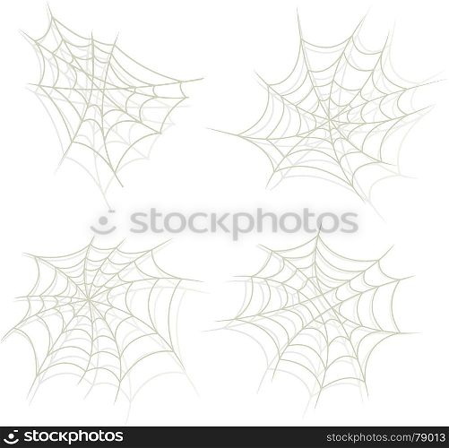 Spider Web Set. Illustration of a set of cartoon spider web
