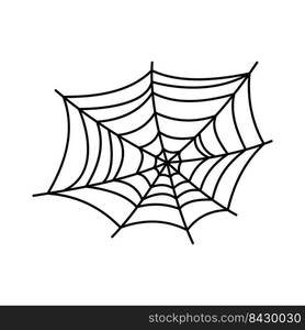 Spider web silhouette hanging for Halloween banner decorations. isolated on the background