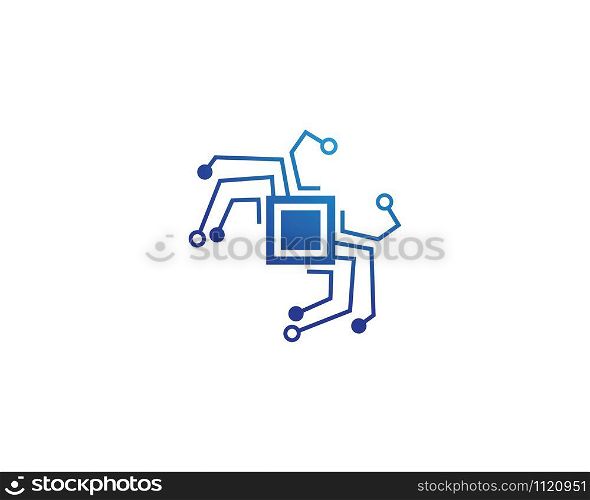 Spider web Technology logo vector