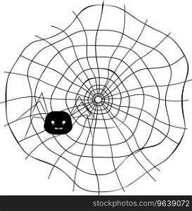 Spider web with cute Royalty Free Vector Image
