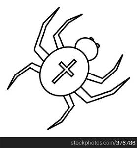 Spider with cross on back icon. Outline illustration of spider with cross on back vector icon for web. Spider with cross on back icon, outline style