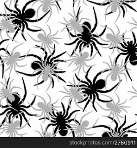 spiders pattern, abstract seamless texture; vector art illustration
