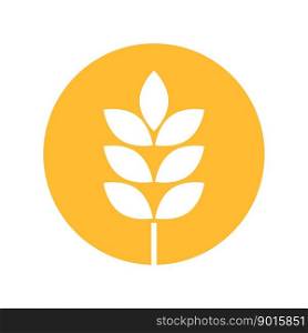 spikelet yellow circle icon. Vector illustration. EPS 10.. spikelet yellow circle icon. Vector illustration.