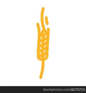 spikelet yellow wheat color icon vector. spikelet yellow wheat sign. isolated symbol illustration. spikelet yellow wheat color icon vector illustration