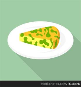 Spinach cheese icon. Flat illustration of spinach cheese vector icon for web design. Spinach cheese icon, flat style