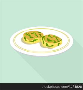 Spinach cookie icon. Flat illustration of spinach cookie vector icon for web design. Spinach cookie icon, flat style