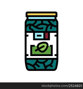 spinach in bottle color icon vector. spinach in bottle sign. isolated symbol illustration. spinach in bottle color icon vector illustration