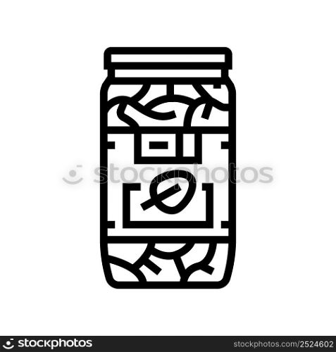 spinach in bottle line icon vector. spinach in bottle sign. isolated contour symbol black illustration. spinach in bottle line icon vector illustration