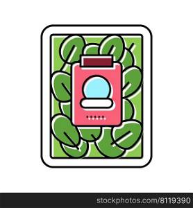 spinach in plastic box color icon vector. spinach in plastic box sign. isolated symbol illustration. spinach in plastic box color icon vector illustration
