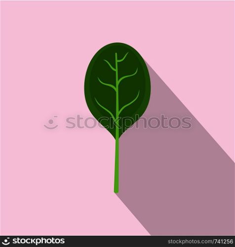 Spinach leave with shadow icon. Flat illustration of spinach leave with shadow vector icon for web design. Spinach leave with shadow icon, flat style