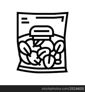 spinach package bag line icon vector. spinach package bag sign. isolated contour symbol black illustration. spinach package bag line icon vector illustration