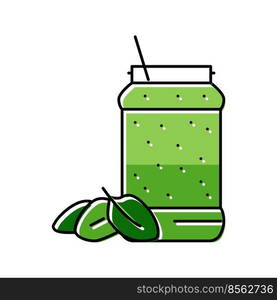 spinach smoothie fruit juice food color icon vector. spinach smoothie fruit juice food sign. isolated symbol illustration. spinach smoothie fruit juice food color icon vector illustration