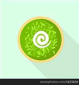 Spinach soup icon. Flat illustration of spinach soup vector icon for web design. Spinach soup icon, flat style