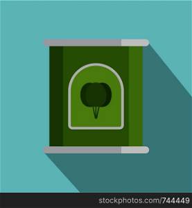 Spinach tin icon. Flat illustration of spinach tin vector icon for web design. Spinach tin icon, flat style