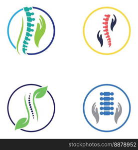 Spinal diagnostics, spine care and spine health.With modern vector icon design concept