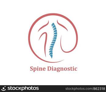 Spine diagnostics logo icon template vector illustration design