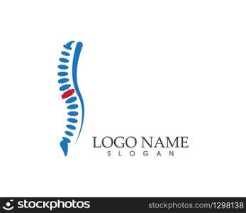 Spine diagnostics symbol logo template vector illustration