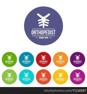 Spine orthopedic icons color set vector for any web design on white background. Spine orthopedic icons set vector color
