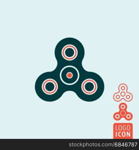 Spinner icon isolated. Fidget spinner icon. Finger spinner - stress relieving hand toy. Vector illustration.