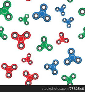Spinner, popular anti-stress toy seamless pattern background. Vector Illustration.. Spinner, popular anti-stress toy seamless pattern background. Vector Illustration