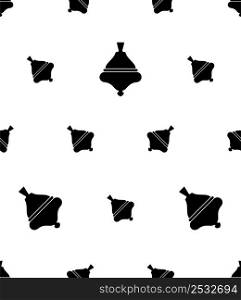 Spinning Top Icon Seamless Pattern, Toy, Sharp Pointed Bottom Squat Body Toy, Which Spun Around Vertical Axis Vector Art Illustration