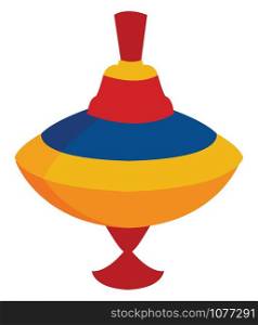 Spinning top, illustration, vector on white background.