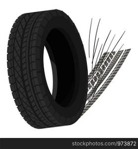 Spinning tyre icon. Isometric illustration of spinning tyre vector icon for web. Spinning tyre icon, isometric style