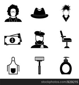 Spiny icons set. Simple set of 9 spiny vector icons for web isolated on white background. Spiny icons set, simple style