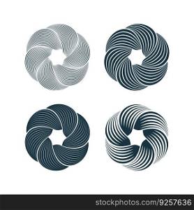 Spiral and swirl motion twisting circles design Vector Image