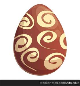 Spiral chocolate egg icon cartoon vector. Easter candy. Snack production. Spiral chocolate egg icon cartoon vector. Easter candy