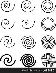 Spiral Collection, Archimedean, Fermat Spiral Vector Art Illustration