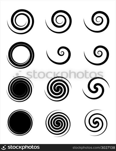 Spiral Collection, Archimedean, Fermat Spiral Vector Art Illustration. Spiral Collection, Archimedean, Fermat Spiral