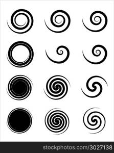 Spiral Collection, Archimedean, Fermat Spiral Vector Art Illustration. Spiral Collection, Archimedean, Fermat Spiral