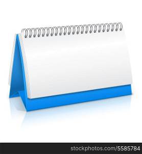 Spiral desk business office paper calendar planner mockup vector illustration