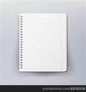 Spiral Empty Notepad Blank Mockup. Template For Advertising Branding, Corporate Identity. Realistic Vector Illustration.. Realistic Note Template Blank. Spiral And Paper. Clean Mock Up For Your Design. Vector illustration