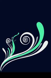 Spiral floral background in vibrant green and grey