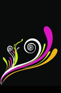 Spiral floral background in vibrant pink and yellow