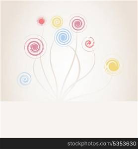 Spiral flower. Abstract drawing of flowers of spirals. A vector illustration